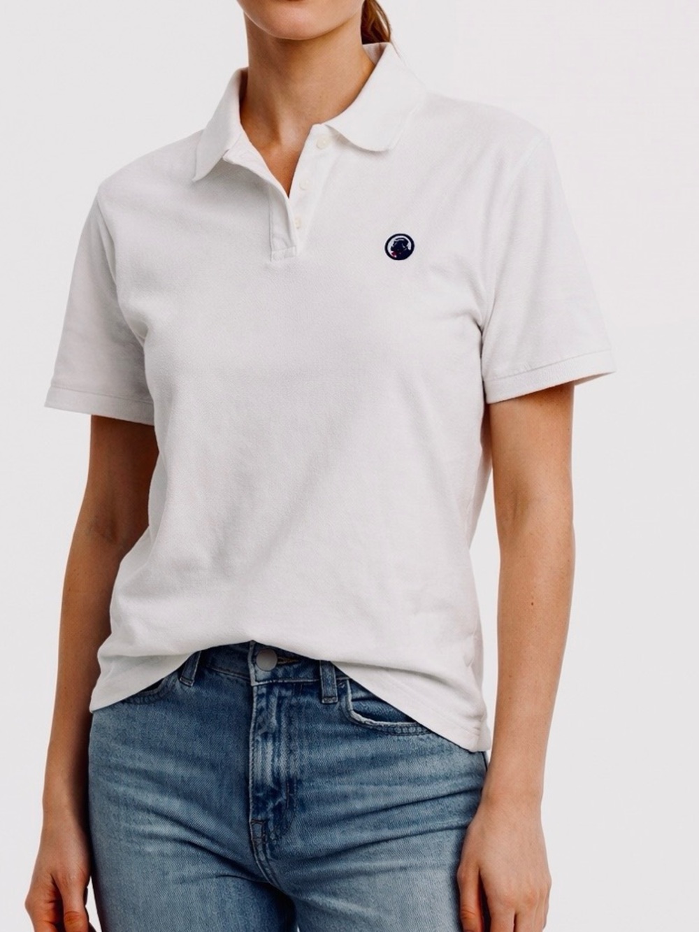 SOUTHERN PROPER Women’s White Short Sleeve Polo Shirt